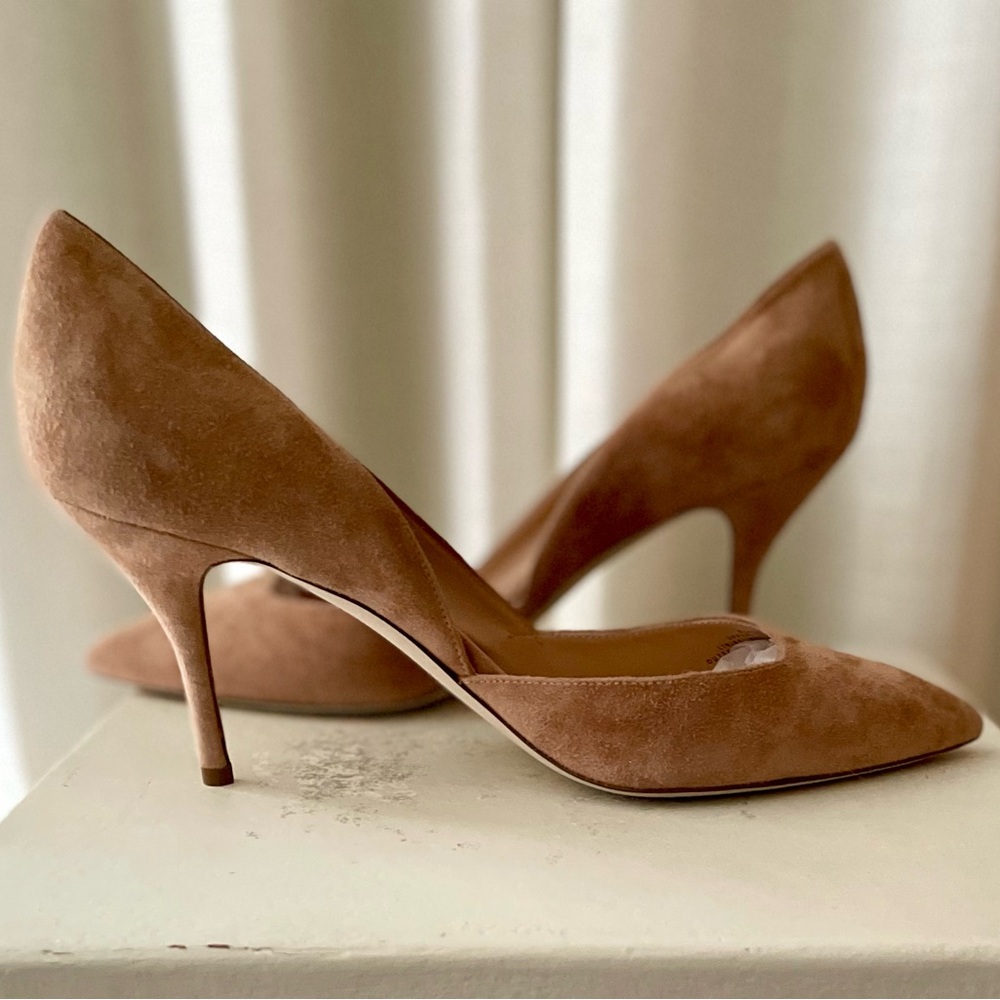 J Crew tan suede Colette d’Orsay pumps size 10